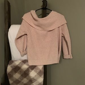 Pink off the shoulder sweater